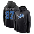 Cooneas D.Lions #97 Aidan Hutchinson Player Black Pullover Hoodies Limited Game Stitched Jerseys