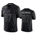 Cooneas D.Lions #97 Aidan Hutchinson Player Black REFLECTIVE Limited Stitched Jerseys