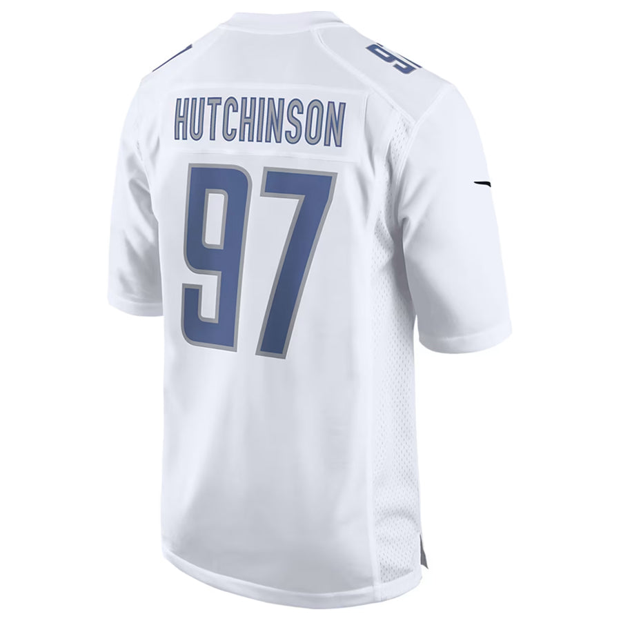 Cooneas D.Lions #97 Aidan Hutchinson Player White Limited Fashion Stitched Jerseys