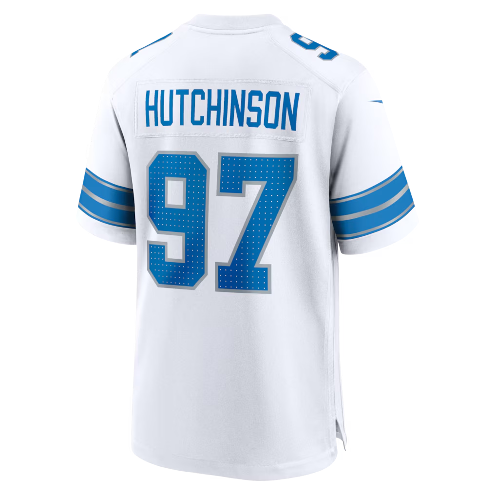 Cooneas D.Lions #97 Aidan Hutchinson White Game Stitched Jerseys