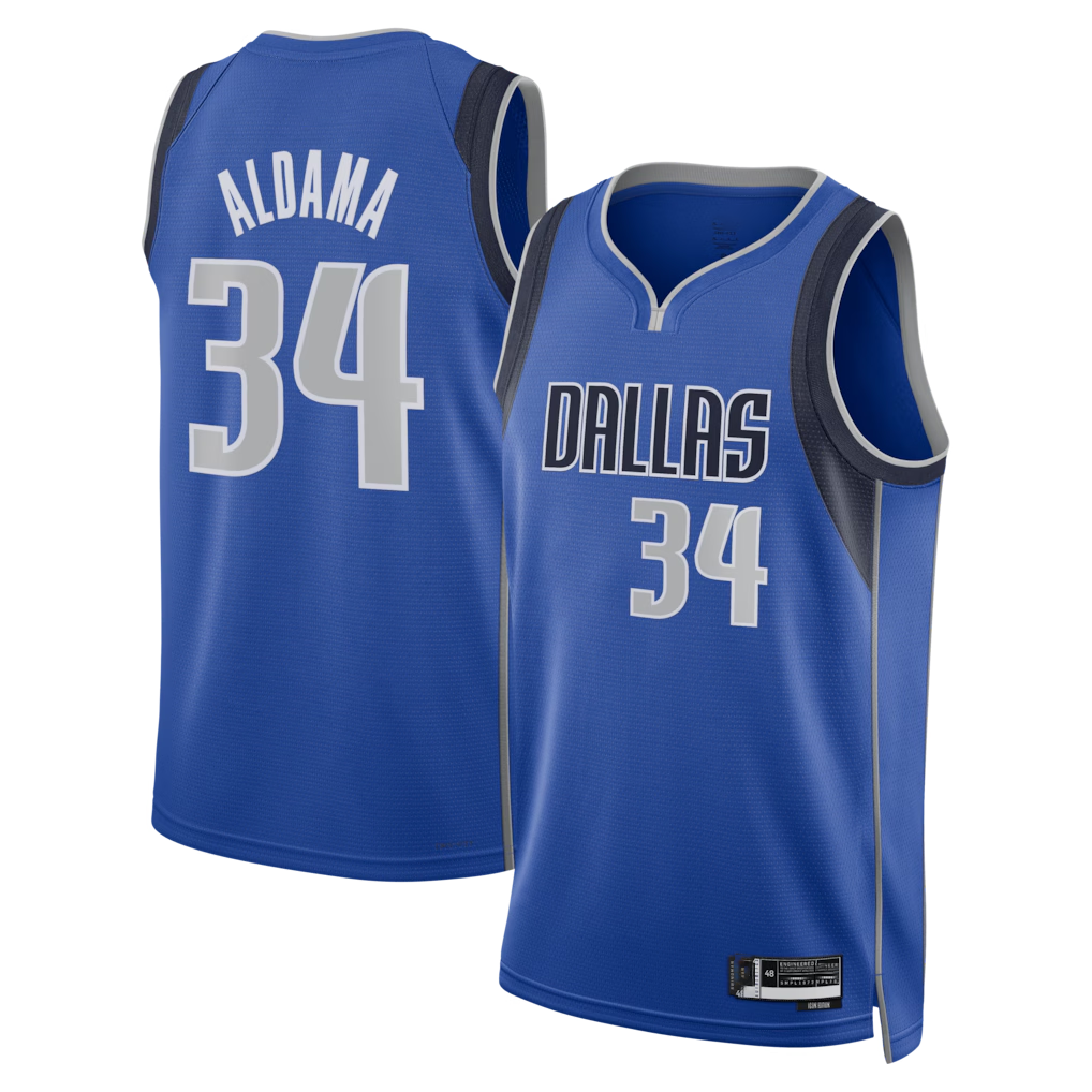 Cooneas D.Mavericks #34 Santi Aldama Blue Icon Edition Swingman Stitched Jerseys