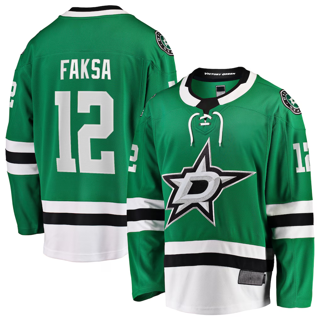 Cooneas D.Stars #12 Radek Faksa Kelly Green Home Breakaway Jerseys