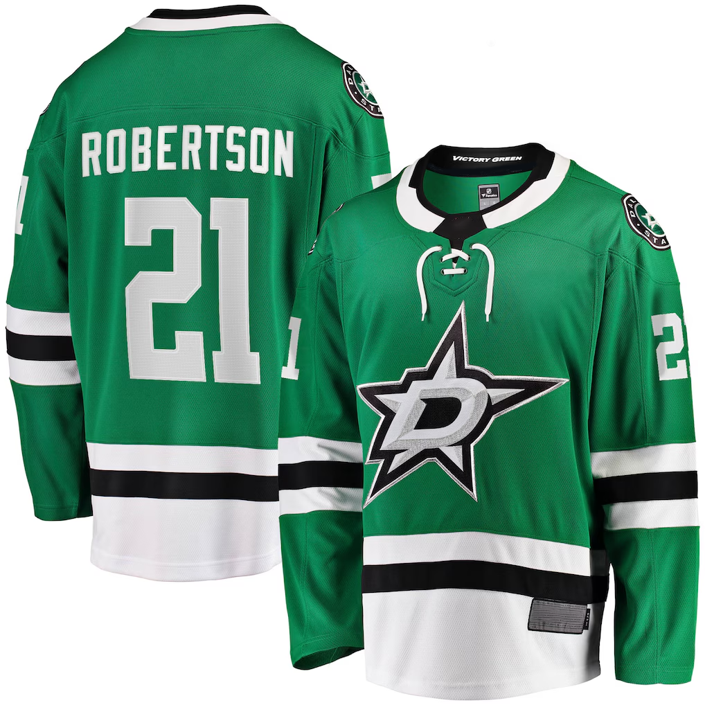 Cooneas D.Stars #21 Jason Robertson Kelly Green Home Breakaway Replica Jerseys