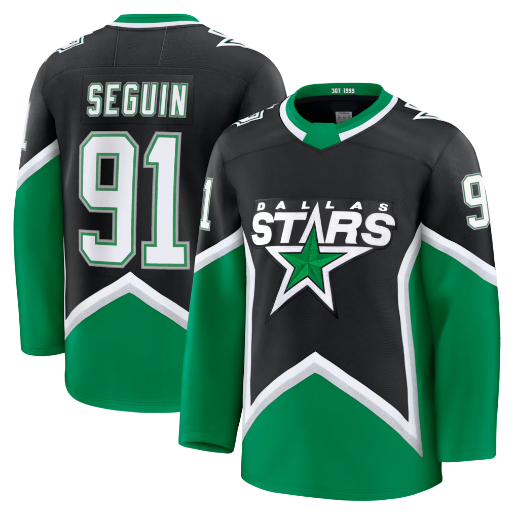 Cooneas D.Stars #91 Tyler Seguin Black Alternate Premium Jerseys