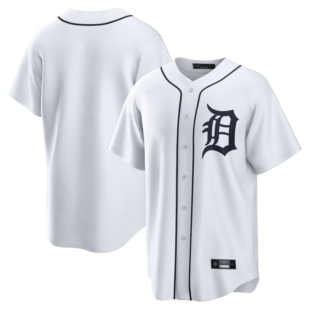 Cooneas D.Tigers White Home Game Blank Player Stitched Jerseys