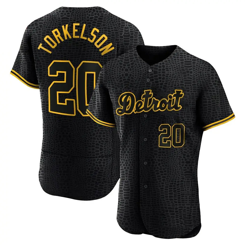 Cooneas D.Tigers #20 Spencer Torkelson Player Black Snake Skin City Limited Elite Home Stitched Jerseys