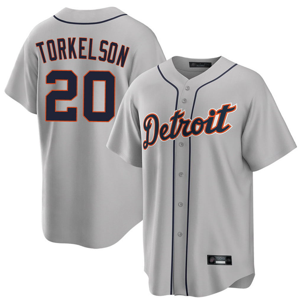 Cooneas D.Tigers #20 Spencer Torkelson Player Gray Home Game Stitched Jerseys