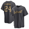 Cooneas D.Tigers #24 Miguel Cabrera Player Charcoal All-Star Home Game Stitched Jerseys