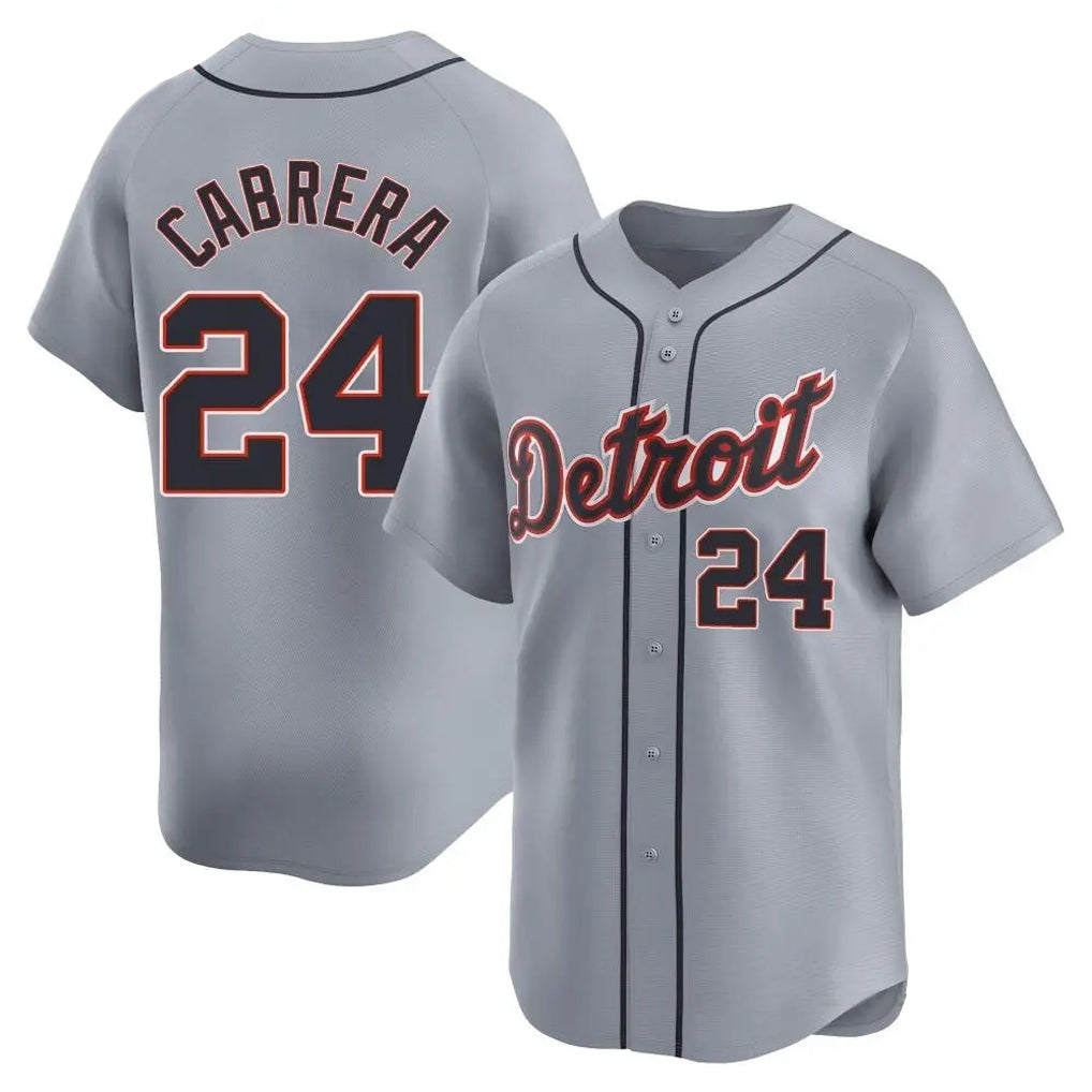 Cooneas D.Tigers #24 Miguel Cabrera Player Gray Home Limited Stitched Jerseys