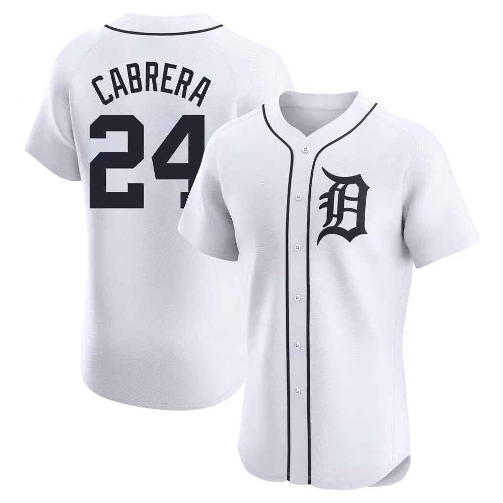 Cooneas D.Tigers #24 Miguel Cabrera Player White Limited Elite Home Stitched Jerseys