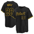 Cooneas D.Tigers #28 Javier B¡§¡éez Player Black Snake Skin City Home Game Stitched Jerseys