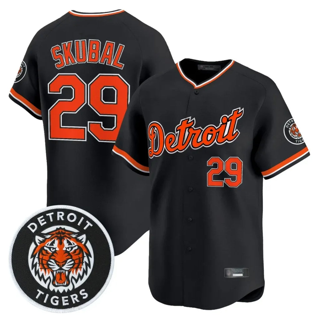 Cooneas D.Tigers #29 Tarik Skubal Player Black Limited Home Stitched Jerseys
