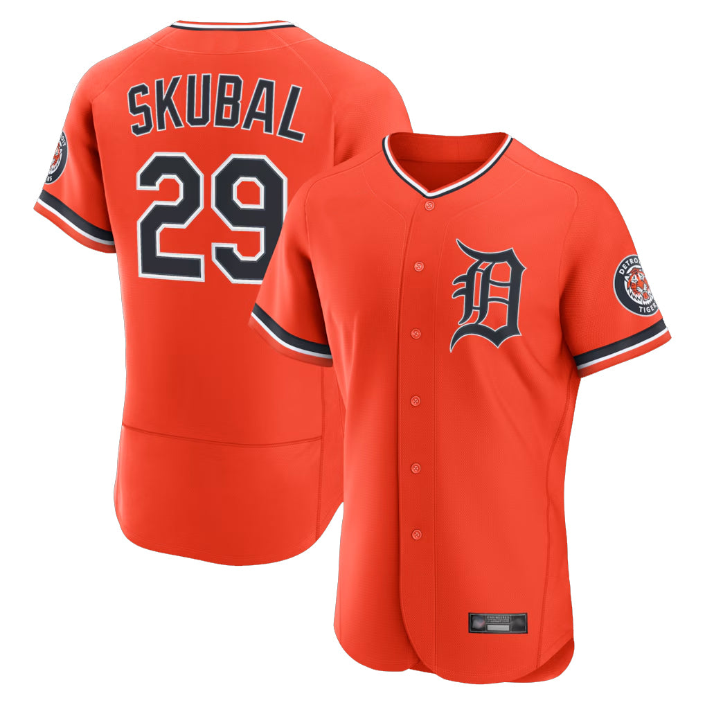 Cooneas D.Tigers #29 Tarik Skubal Player Orange Limited Elite Home Stitched Jerseys