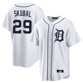Cooneas D.Tigers #29 Tarik Skubal Player White Home Game Stitched Jerseys