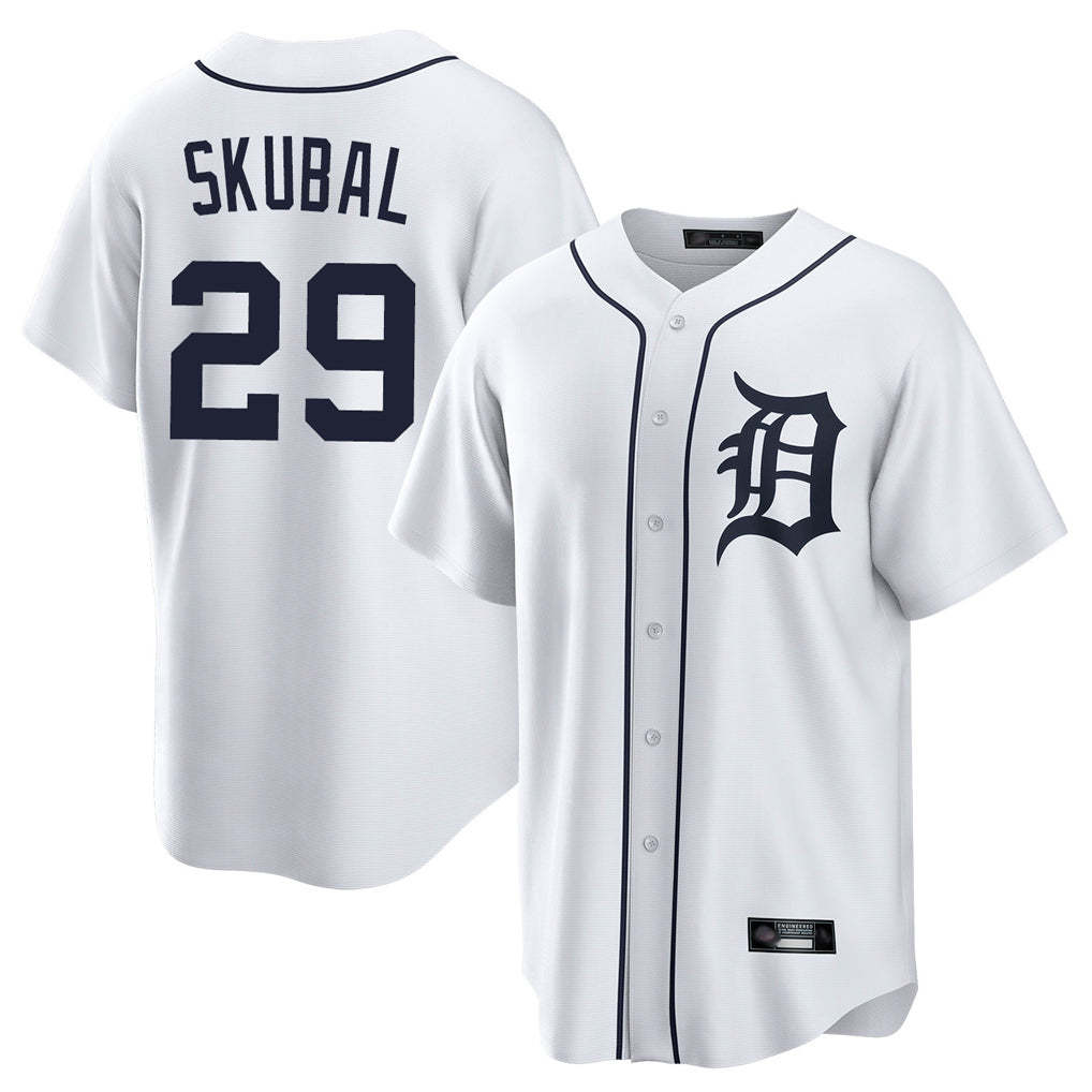 Cooneas D.Tigers #29 Tarik Skubal Player White Home Game Stitched Jerseys