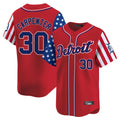 Cooneas D.Tigers #30 Kerry Carpenter Player Red Independence Day Vapor Premier Limited Stitched Jerseys