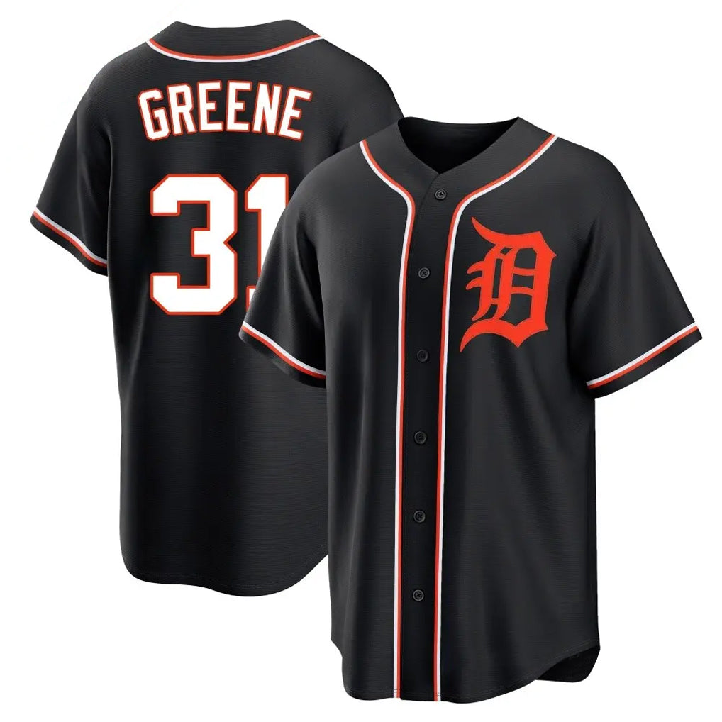 Cooneas D.Tigers #31 Riley Greene Player Black Fashion Out Home Game Stitched Jerseys