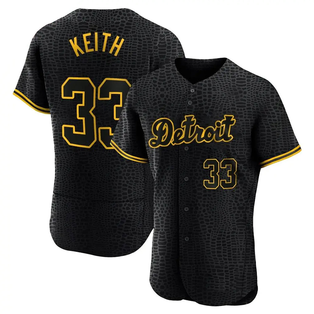 Cooneas D.Tigers #33 Colt Keith Player Black Snake Skin City Limited Elite Home Stitched Jerseys