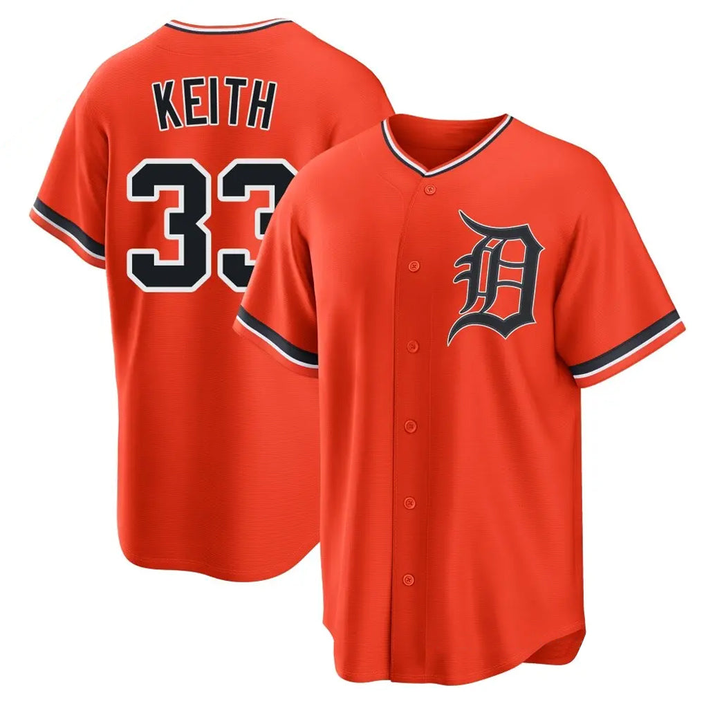 Cooneas D.Tigers #33 Colt Keith Player Orange Home Game Stitched Jerseys
