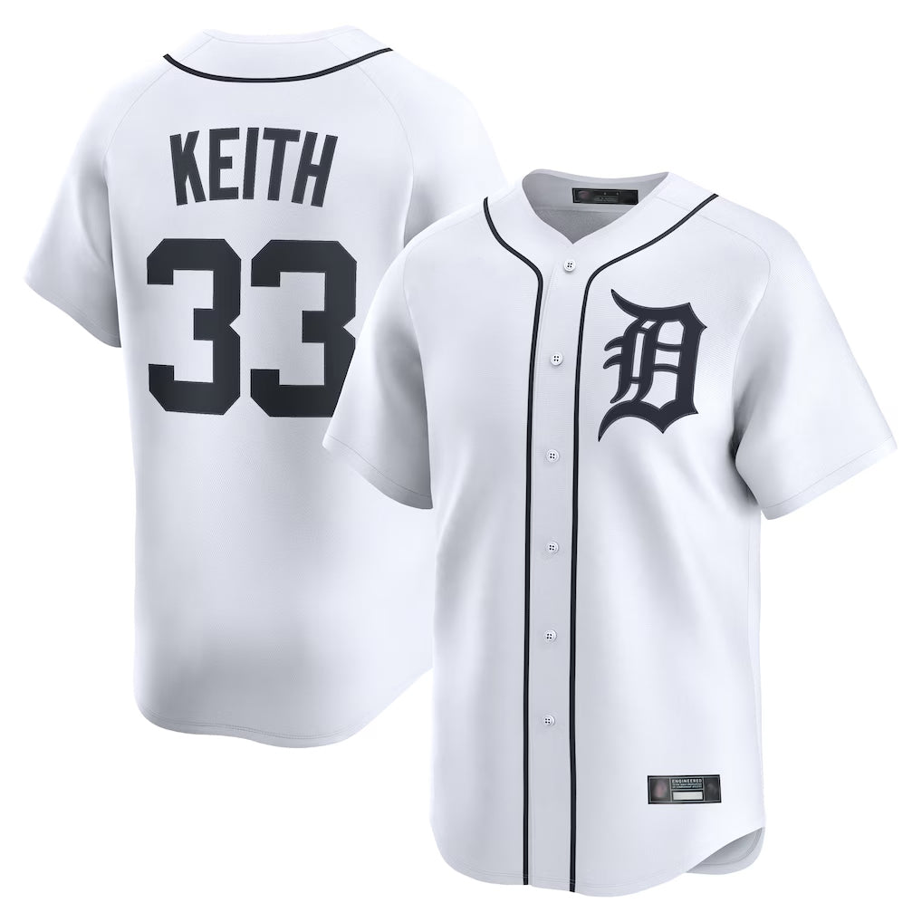 Cooneas D.Tigers #33 Colt Keith Player White Home Limited Stitched Jerseys