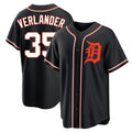Cooneas D.Tigers #35 Justin Verlander Player Black Fashion Out Home Game Stitched Jerseys
