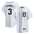 Cooneas D.Tigers #3 Alan Trammell Player White Home Game Stitched Jerseys