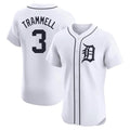 Cooneas D.Tigers #3 Alan Trammell Player White Limited Elite Home Stitched Jerseys