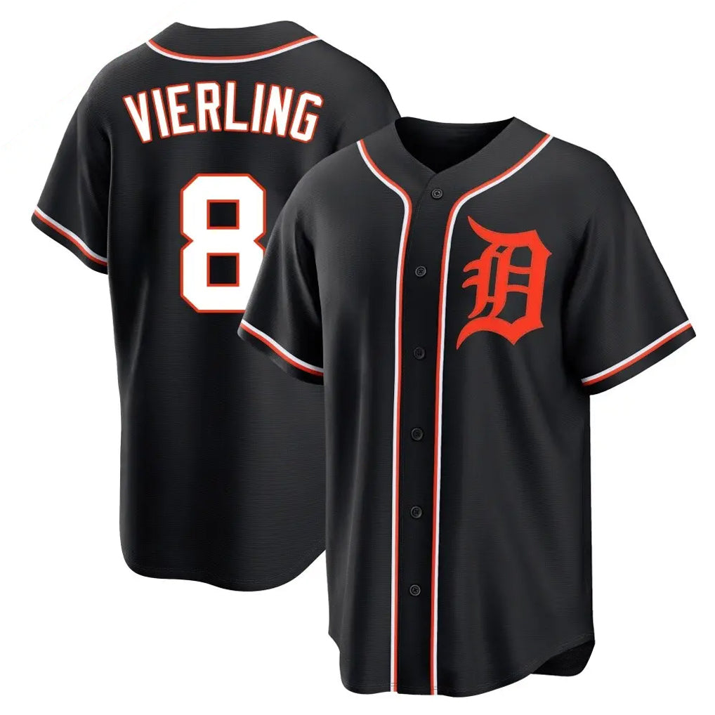 Cooneas D.Tigers #8 Matt Vierling Player Black Fashion Out Home Game Stitched Jerseys