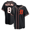 Cooneas D.Tigers #8 Matt Vierling Player Black Fashion Out Home Game Stitched Jerseys