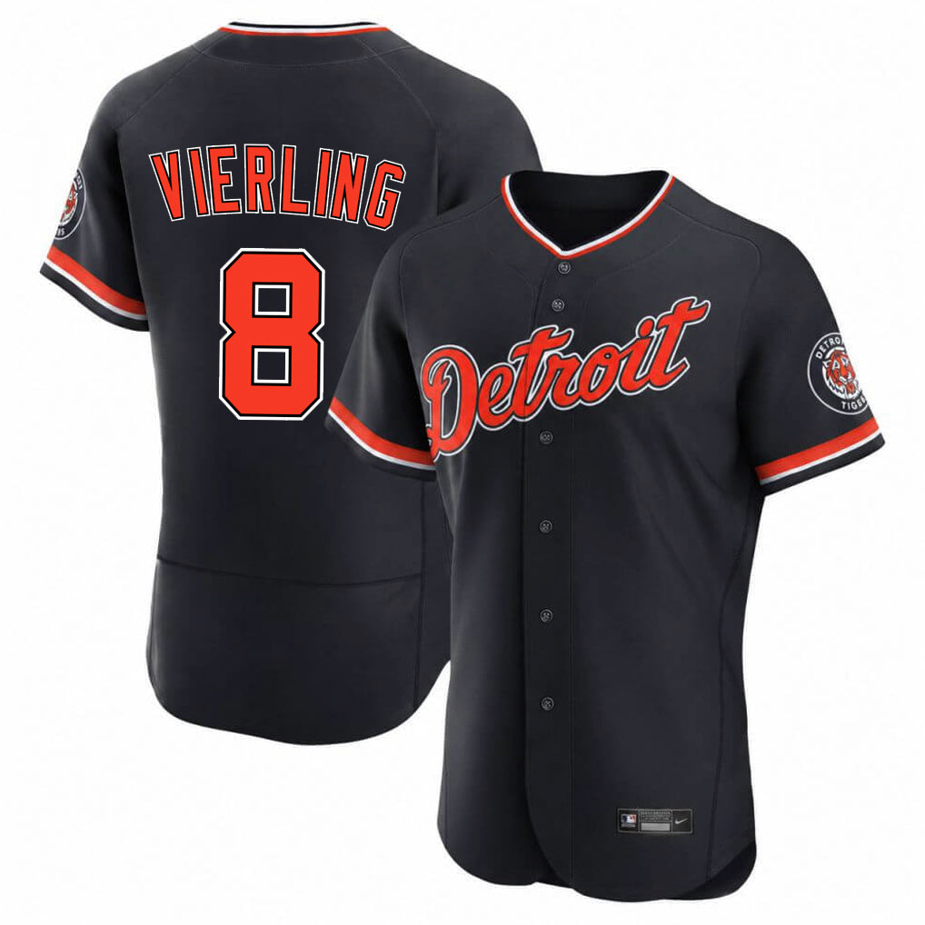 Cooneas D.Tigers #8 Matt Vierling Player Navy Limited Elite Home Game Stitched Jerseys