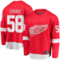 Cooneas D.Red wings #58 Emmitt Finnie Red Home Breakaway Jerseys