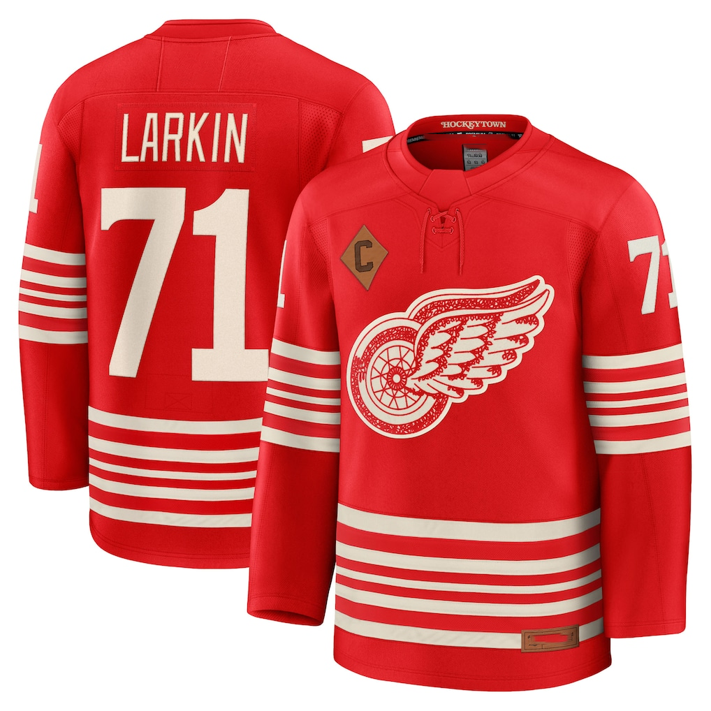 Cooneas D.Red wings #71 Dylan Larkin Red Centennial Premium Player Jerseys