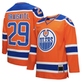 Cooneas E.Oilers #29 Leon Draisaitl Mitchell & Ness Orange Power Play Jerseys