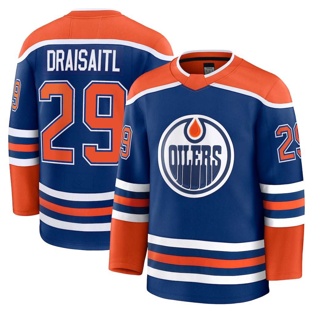 Cooneas E.Oilers #29 Leon Draisaitl Royal Home Premium Jerseys
