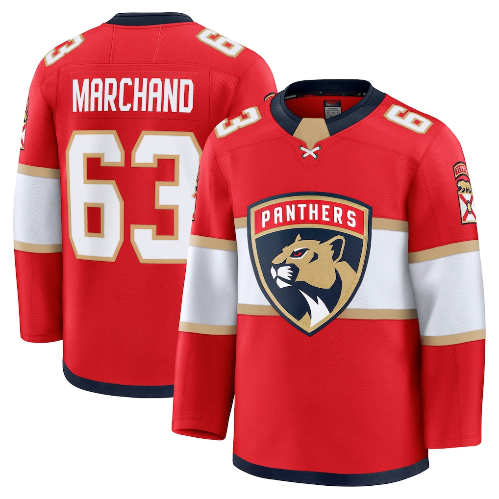 Cooneas F.Panthers #63 Brad Marchand Red Home Premium Jerseys