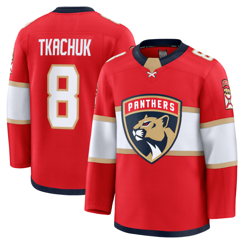 Cooneas F.Panthers #8 Brady Tkachuk Red Home Premium Jerseys