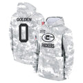 Cooneas GB.Packers #0 Matthew Golden Player Arctic Camo Salute to Service Hoodies Limited Game Stitched Jerseys