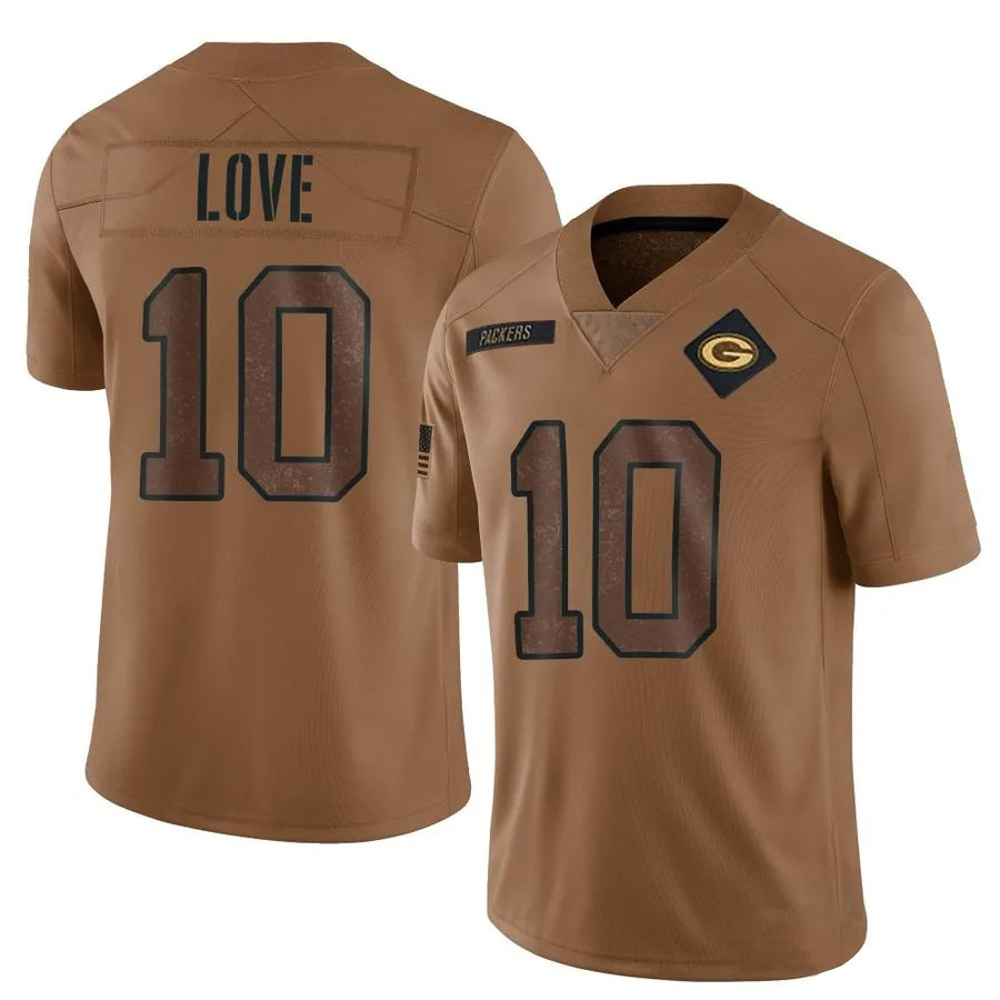 Cooneas GB.Packers #10 Jordan Love Player Brown Salute To Service Limited Stitched Jerseys