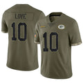 Cooneas GB.Packers #10 Jordan Love Player Salute To Service Olive Stitched Jerseys