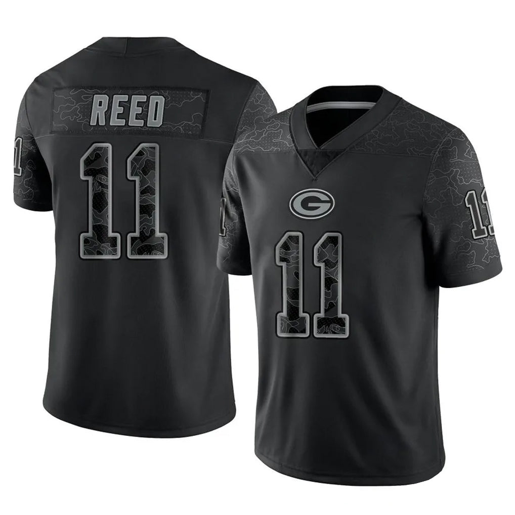 Cooneas GB.Packers #11 Jayden Reed Player Black Reflective Limited Home Game Stitched Jerseys