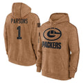 Cooneas GB.Packers #1 Micah Parsons Player Brown Salute to Service Hoodies Limited Game Stitched Jerseys