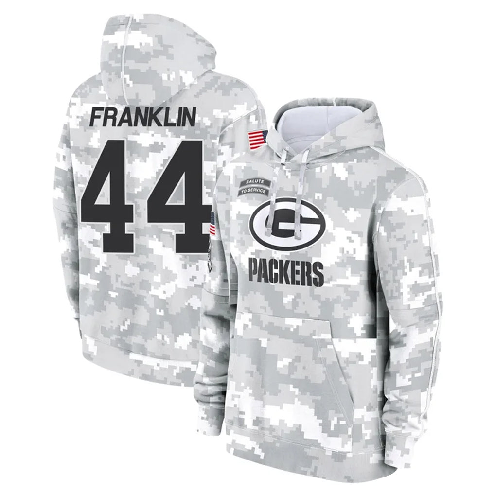 Cooneas GB.Packers #44 Zaire Franklin Player Arctic Camo Salute to Service Hoodies Limited Game Stitched Jerseys