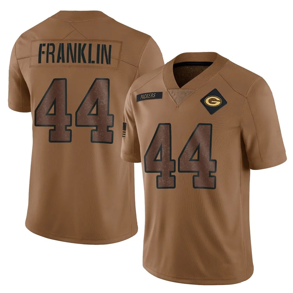 Cooneas GB.Packers #44 Zaire Franklin Player Brown Salute To Service Limited Stitched Jerseys