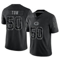 Cooneas GB.Packers #50 Zach Tom Player Black Reflective Limited Home Game Stitched Jerseys
