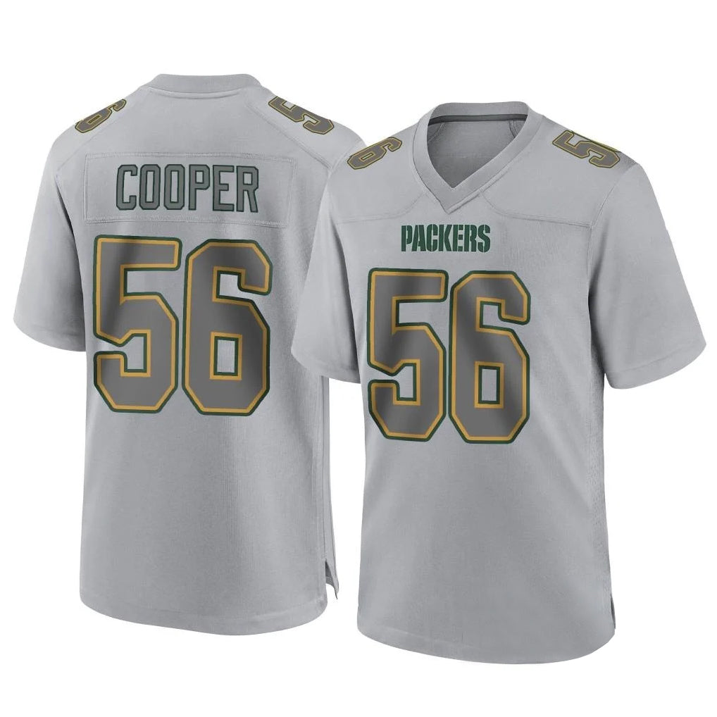 Cooneas GB.Packers #56 Edgerrin Cooper Player Gray Atmosphere Fashion Home Game Stitched Jerseys