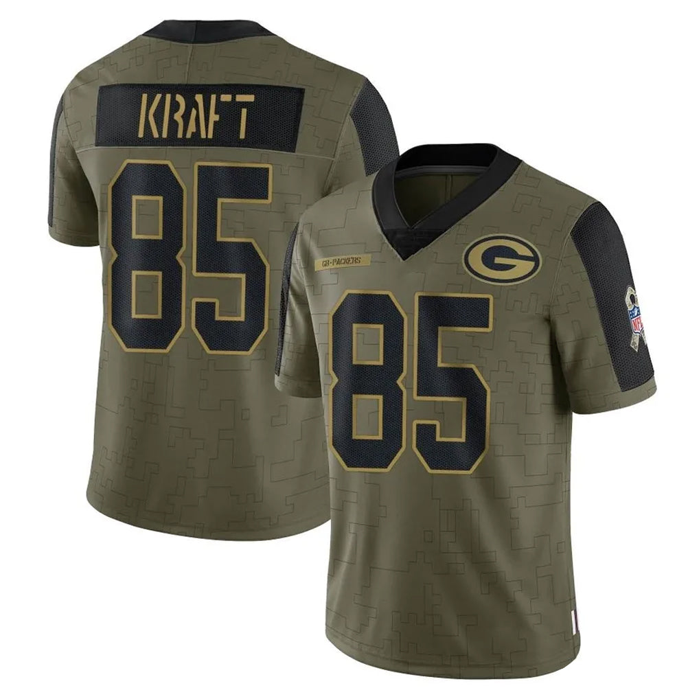 Cooneas GB.Packers #85 Tucker Kraft Player Olive Salute To Service Limited Game Stitched Jerseys
