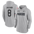 Cooneas GB.Packers #8 Josh Jacobs Player Gray Salute to Service Hoodies Game Stitched Jerseys
