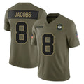 Cooneas GB.Packers #8 Josh Jacobs Player Olive 2025 Salute To Service Limited Home Game Stitched Jerseys