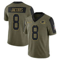 Cooneas GB.Packers #8 Josh Jacobs Player Olive Salute To Service Limited Game Stitched Jerseys