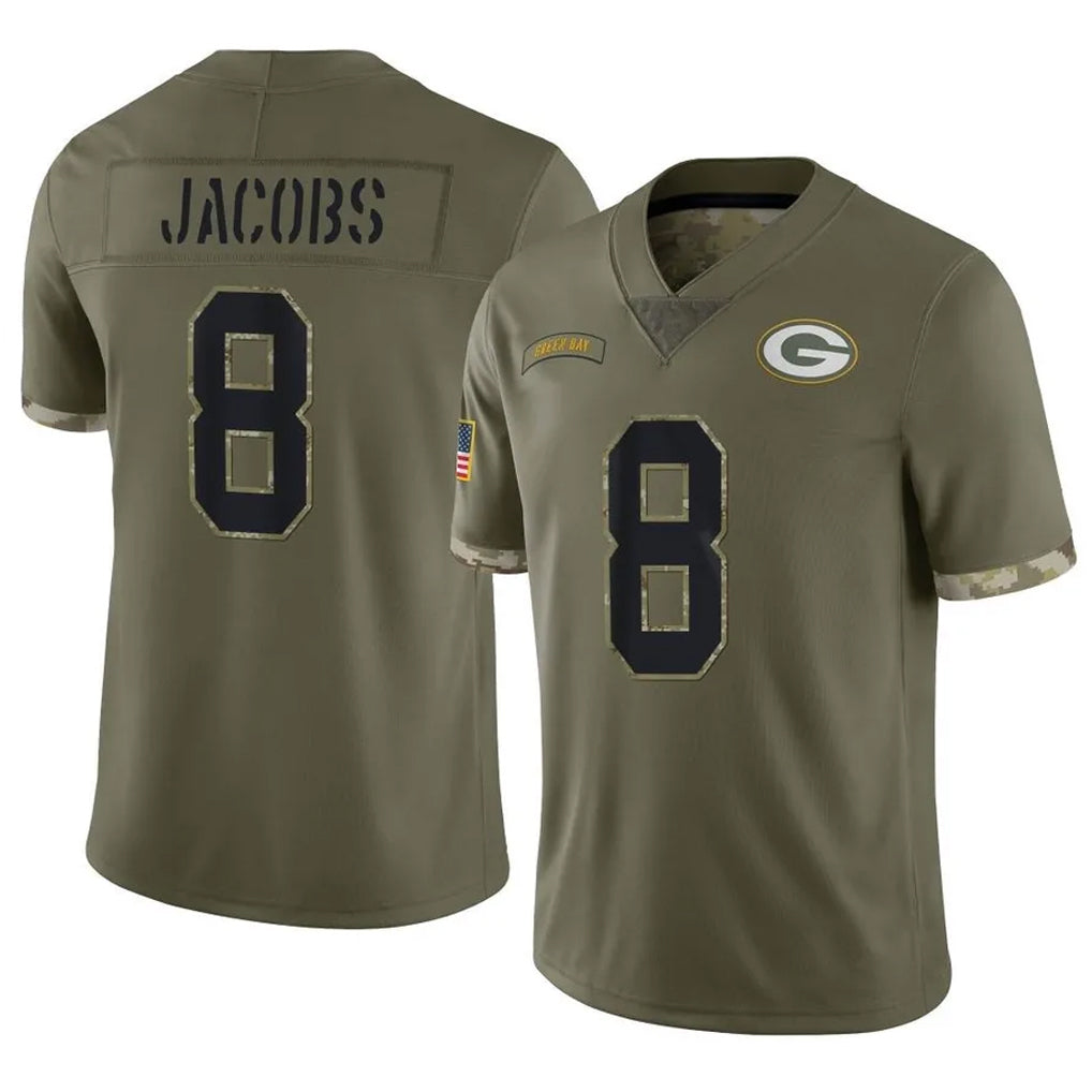 Cooneas GB.Packers #8 Josh Jacobs Player Olive Salute To Service Limited Stitched Jerseys
